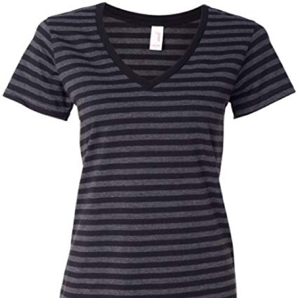 Striped V-Neck Short-Sleeve